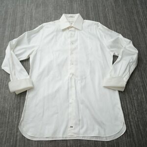 John W Nordstrom Dress Shirt Men White Long Sleeve French Cuff Cotton 16 35